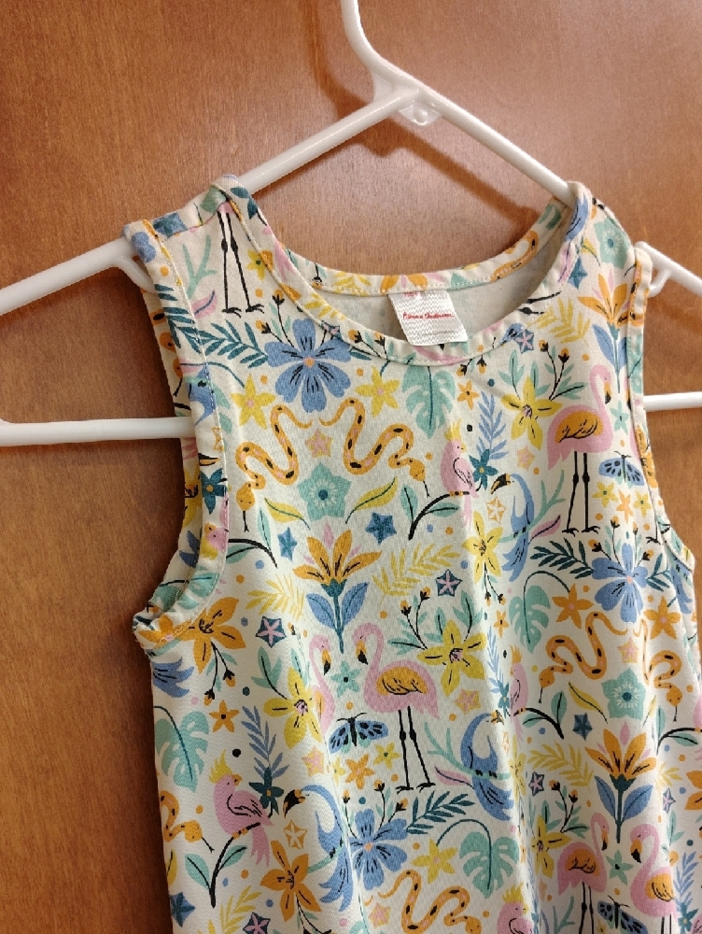 Hanna Andersson Tropical Floral And Animals Sleeveless Swing Dress - Picture 3 of 9